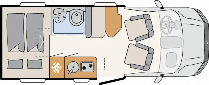 Grundriss Tag Dethleffs Globebus Performance T 16 *VORLAUF*