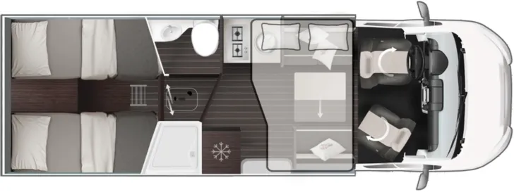 Grundriss Tag Roller Team Zefiro Power Edition 287 TL Lithium 400W SolarTV