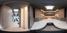 360° Innenansicht Dethleffs Trend Active T 7057 EBL niedrige Einzelbetten