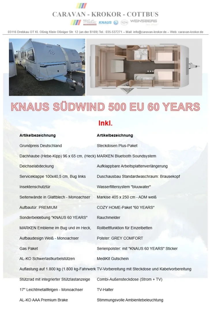 Fahrzeugbild Knaus Südwind 500 EU 60 Years Markise - Dusche #4