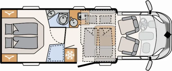Grundriss Tag Dethleffs Just 90 T 7052 DBL Verfügbar ab November 2026