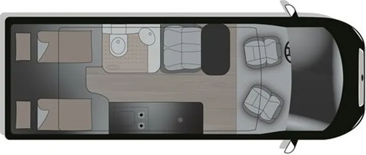 Grundriss Tag Crosscamp CV FULL 640 AHK / Navi / RFK / M&S Reifen