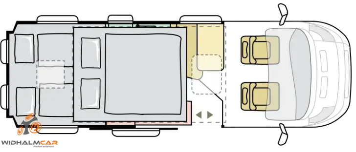 Grundriss Nacht Adria Twin 640 SGX 60 Years mit Aufstelldach