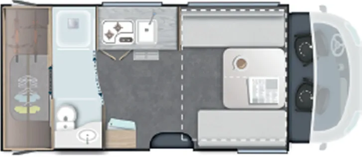 Grundriss Tag Challenger Teilintegriert Graphite Edition 260 AHK 4100kg