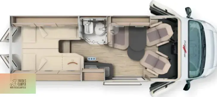 Grundriss Tag Malibu Van compact 600 LE Top Ausstattung Fiat Autom.