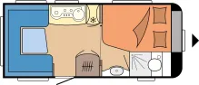 Grundriss Tag Hobby Excellent 460 UFe Gut gepflegt