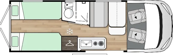 Grundriss Tag Benimar Benivan B160 STORMLINE