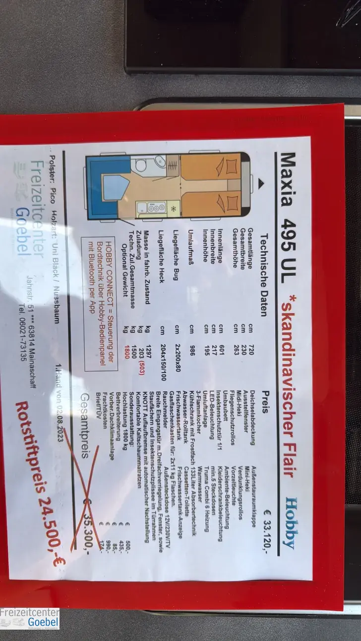 Weitere Betten Hobby Maxia 495 UL