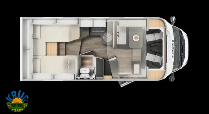 Grundriss Tag Sunlight T 67S 5 Sitzplätze mit Gurt