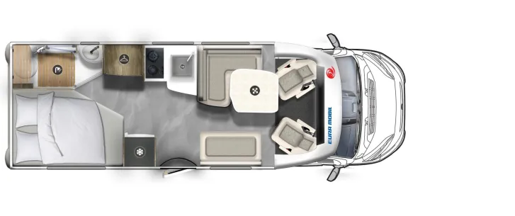 Grundriss Tag Eura Mobil Profila T 675 SB Top Ausstattung