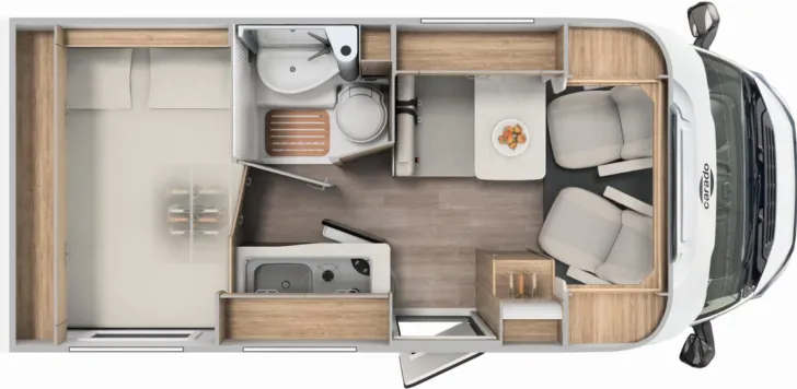 Grundriss Tag Carado V 132 *pro+ Paket*3 Schlafplätze*