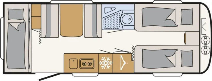 Grundriss Tag Dethleffs Camper 550 ESK *Bettumbau Einzel - Doppelbett*