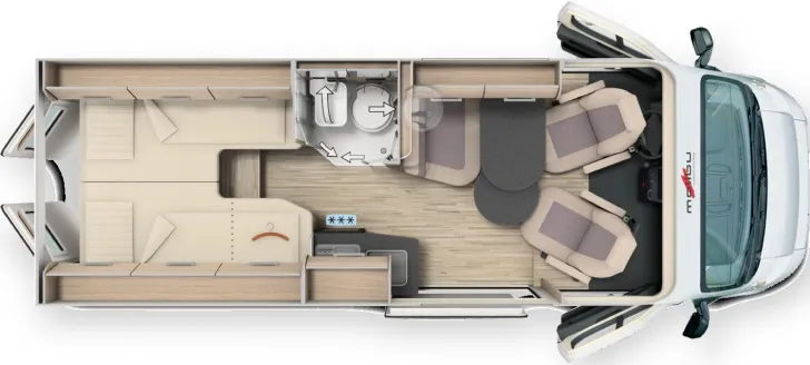 Grundriss Tag Malibu Van compact 600 LE UVP: 93.905,- EUR