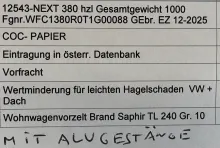 Fahrzeugbild NEXT 380 1000 kg leichter Hagelschaden #13