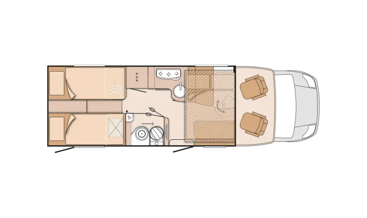 Grundriss Nacht Knaus Sky Wave 700 MEG sehr gepflegt