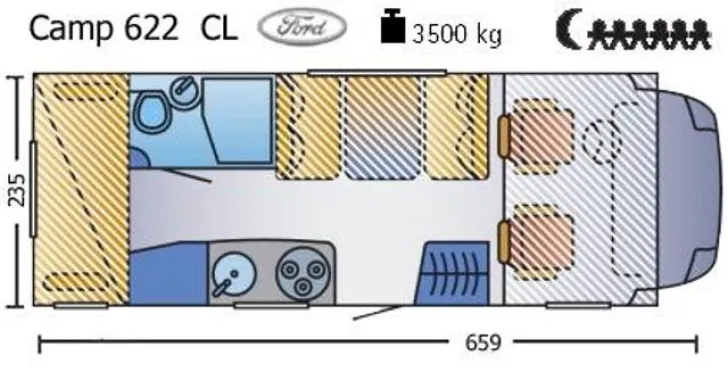 Grundriss Tag Hymer Camp CL 622 CL ab Juli verfügbar