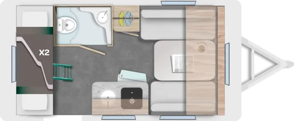 Tagesgrundriss Caravelair Alba 366