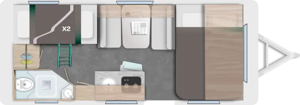 Tagesgrundriss Caravelair Sport Line 496