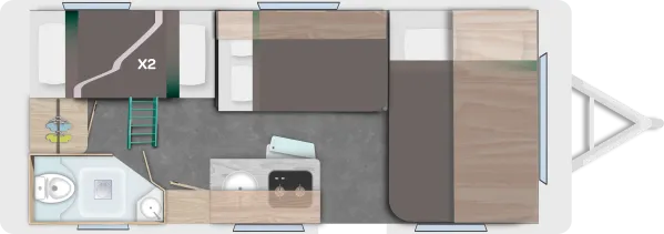 Nachtgrundriss Caravelair Sport Line 496