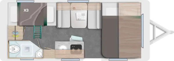 Tagesgrundriss Caravelair Sport Line 497