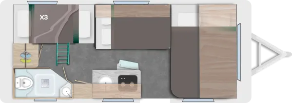 Nachtgrundriss Caravelair Sport Line 497