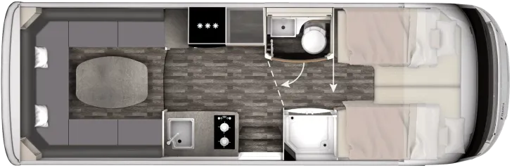 Grundriss Tag Frankia Platin I 7400 PLUS Pure Final Edition Der letzte mit Heckantrieb.