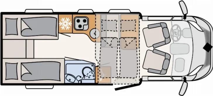 Grundriss Tag Dethleffs Trend T 6717 EB Vollausstattung