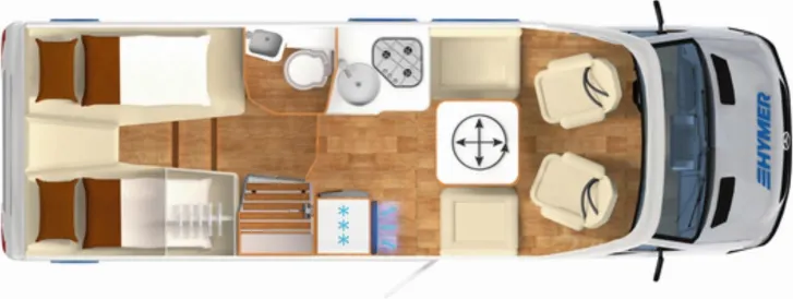 Grundriss Tag Hymer Tramp S 685 HY4,Klima,Luftfeder,Lithium,Solar