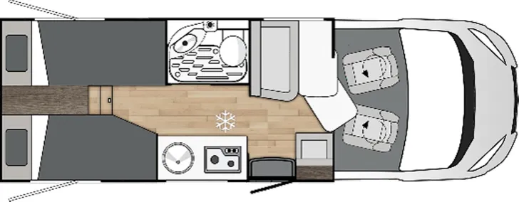 Grundriss Tag Benimar Yrteo Y861 Northautokapp, Juni 2026 Verfügbar