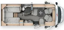 Grundriss Tag Malibu T 430 KB LE lightw. Top Ausstattung