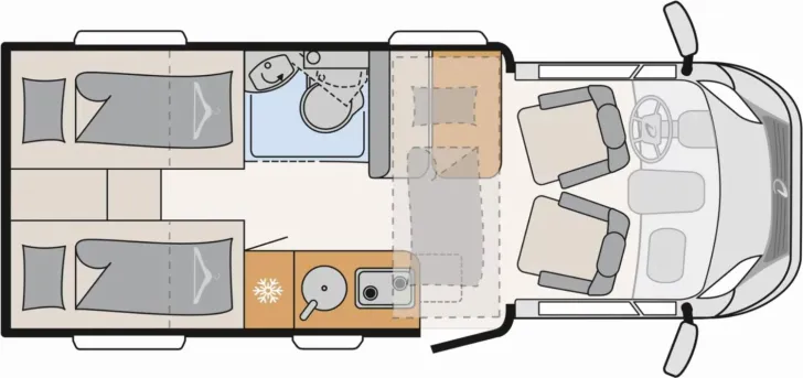 Grundriss Tag Dethleffs Trend Active T 6617 EB