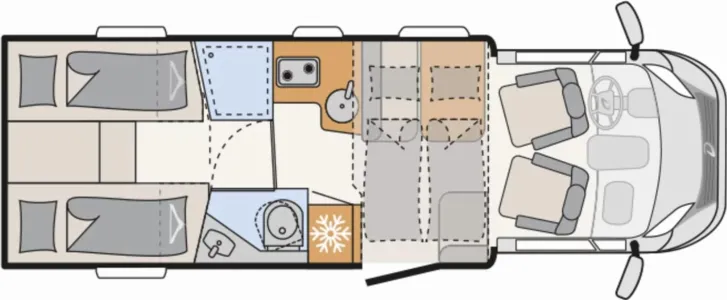 Grundriss Tag Dethleffs Trend Active T 7057 EB