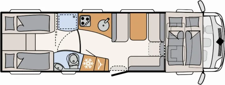 Grundriss Tag Dethleffs Globetrotter XXL A 9000-2 EB Top Family Fahrzeug