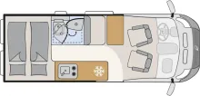 Grundriss Tag Dethleffs Globetrail 600 DS Fiat Schwenkbad