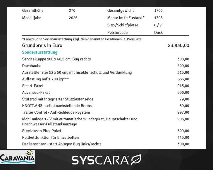 Fahrzeugbild Weinsberg CaraOne 540 EUH für max 7 Personen mit ANS #1