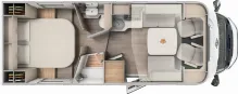 Grundriss Tag Carado T 459 Pro+ Autom., Solar, TV, LTE, 3. Bett, Ofen