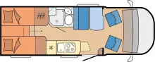 Grundriss Tag Hobby Optima OnTour Edition V65 GE - ab Oktober verfügbar