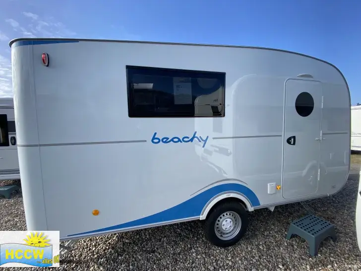 Seitlich Hobby Beachy 450 Meerblau