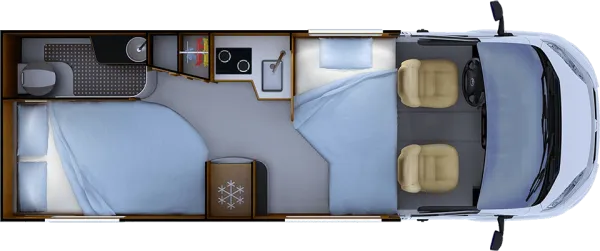 Nachtgrundriss Rapido Vans V62 R65