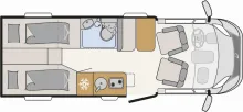 Grundriss Tag Dethleffs Globebus Camp Active T 4 *Junger Gebrauchter*