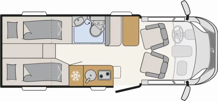 Grundriss Tag Dethleffs Globebus Camp Active T 4 *Junger Gebrauchter*