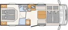 Grundriss Tag Dethleffs Trend I 7057 DBL // Listenpreis 110.279 
