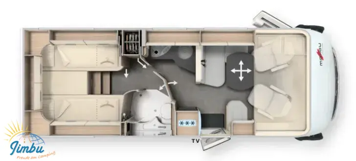 Grundriss Tag Malibu I 460 KB-LE comfort 4.2t 180 PS / Automatik 586 - 2203