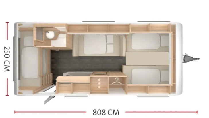 Grundriss Nacht Tabbert Vivaldi 560 EMK 2,5 Sehr gut gepflegt