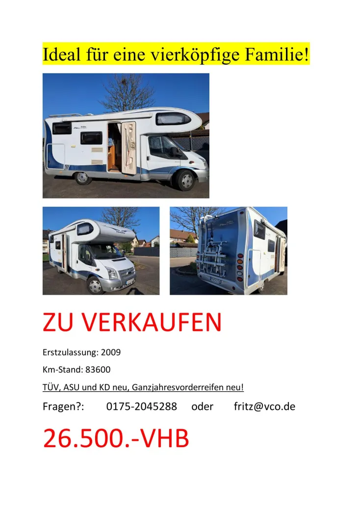 Fahrzeugbild Hobby Siesta Alkoven T 600 AK KM gut gepflegt #1