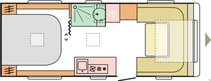 Grundriss Tag Adria Adora 593 UP - Abverkauf- Doppelbett