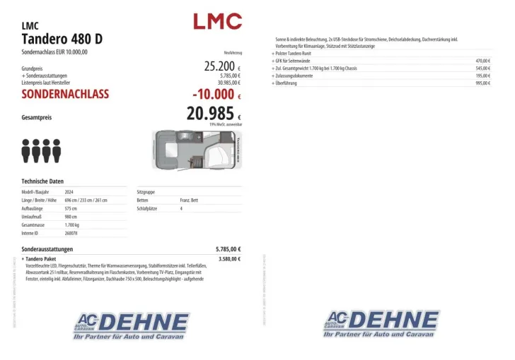 Fahrzeugbild LMC Tandero 480 D Sondernachlass EUR 10.000,00 #3