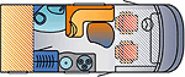 Grundriss Tag Hymer B-Klasse 524 Doppelboden, Motorklima