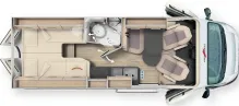 Grundriss Tag Malibu Van first class - two rooms GT skyview 640 LE RB Fiat (725)