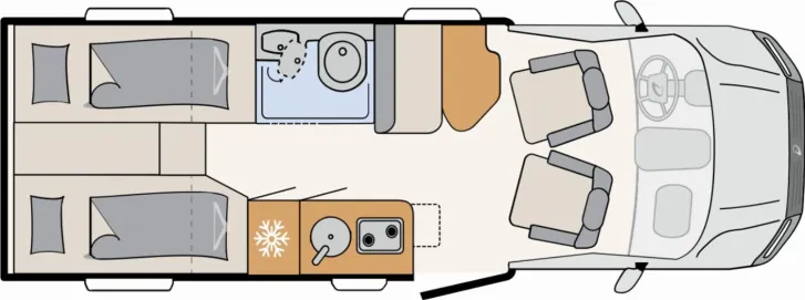 Grundriss Tag Dethleffs Globebus Performance T 46 Modell 27 Neuheit